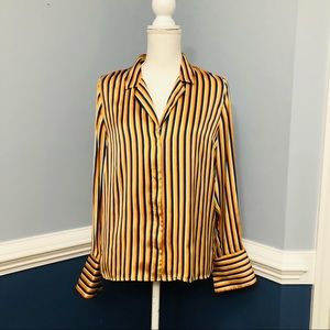 Forever21 satin stripes multicolor button down